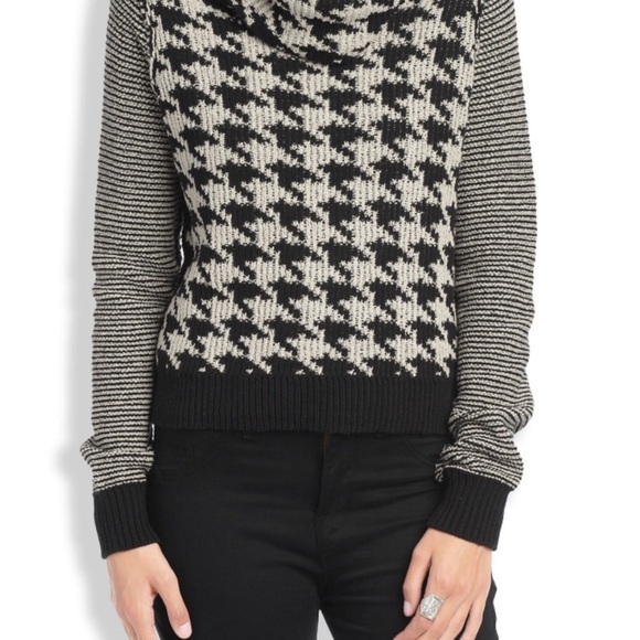 Lucky Brand Black and White Cowl Neck Sweater - Picture 3 of 9